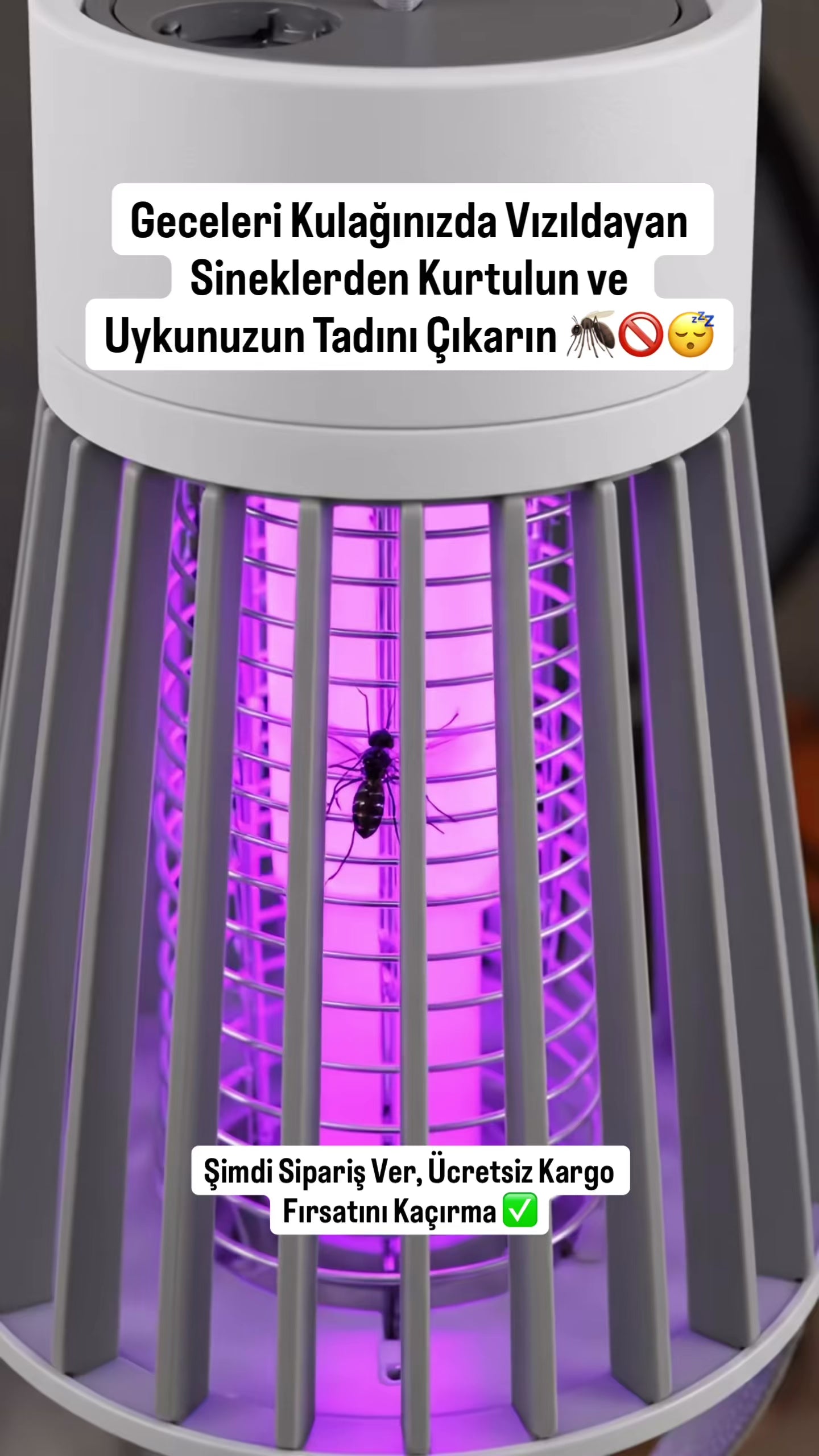 Yeni Nesil Akıllı UV Teknolojili Sinek Öldürücü Lamba - Kimyasalsız, Taşınabilir ve Ultra Sessiz