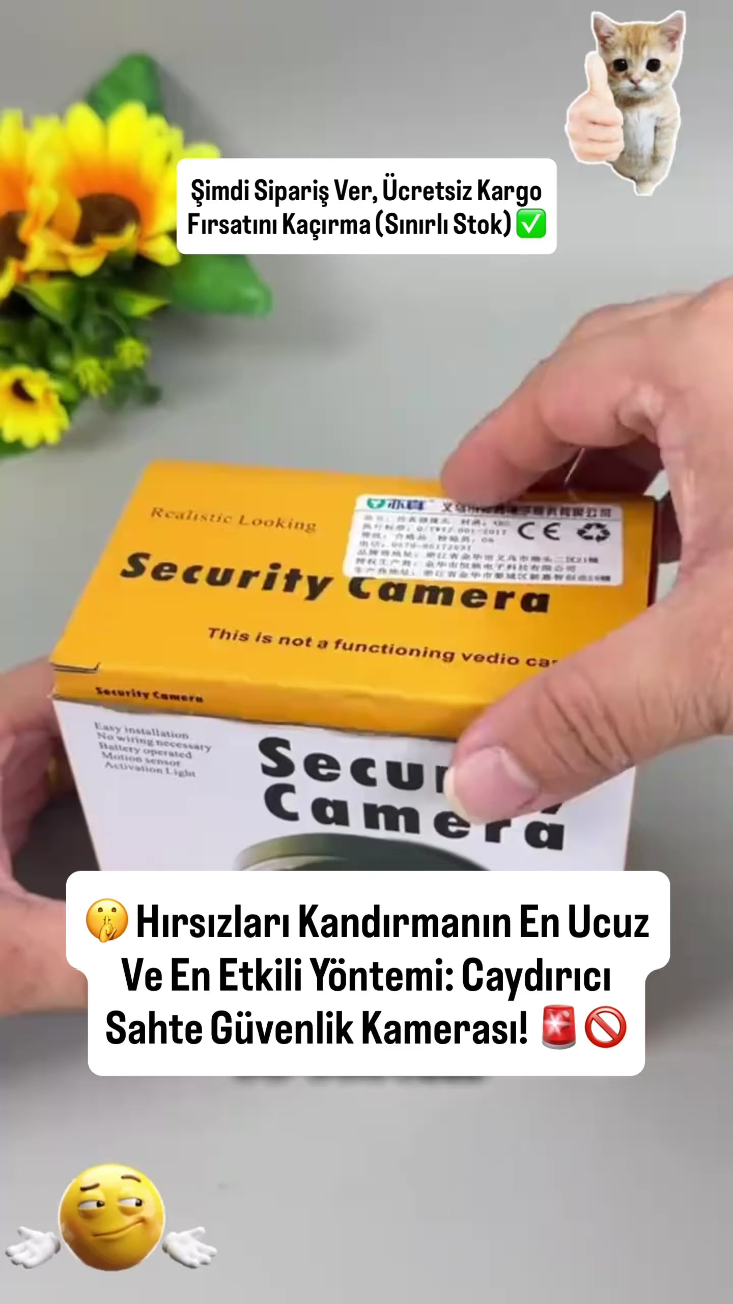 Profesyonel Caydırıcı Sahte Güvenlik Kamerası - 7/24 Aktif Kırmızı Işıklı